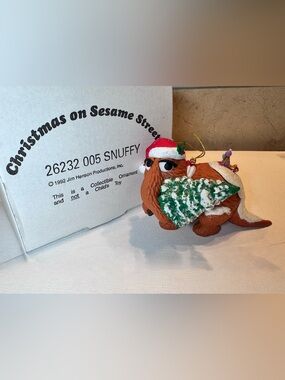 Jim Henson Christmas On Sesame Street Snuffy Holiday Collectable Ornament- 1992